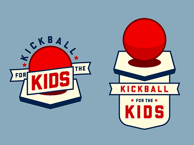 Kickball Logos design flat kickball logo ribbons sports