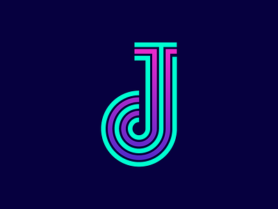 "J" Letter-A-Day alphabet color gradient j letter logo purple teal typography