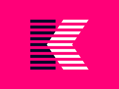 "K" Letter Project alphabet clean color fun k letter logo modern simple timeless type