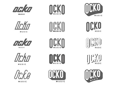 Ocko Music Iterations custom design fun italic iteration logo options typography