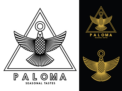 Paloma Restaurant, Cairo bird cairo dove egypt egyptian gold hieroglyphic line