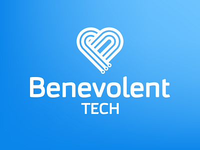 Benevolent TECH Logo b branding circuits heart logo tech