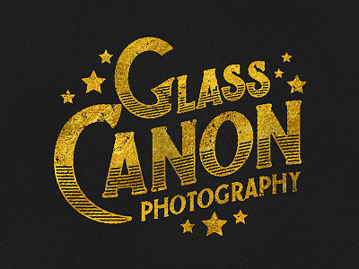 Glass Canon Logo canon gold leaf logo star tin type typography vintage