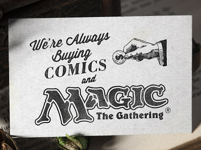 Comic Book Store Branding branding business card old texture vintage