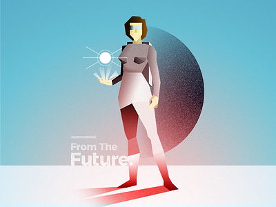 Woman From the Future female future illustration jetpack scifi screen texture