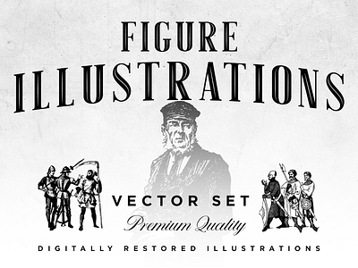 Free Download - Figure Illustrations Vector Set cloak fashion illustration nautical old retro soldier time vintage