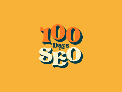 100 Days Logo 3d flat logo type