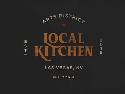 Local Kitchen Logo branding design distressed gotham logo minimal muara rough typelogo typography wordmark