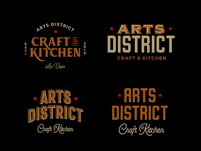 Arts District Type Lockups black black and gold brand craft kitchen logo restaurant sans serif script type typograpy