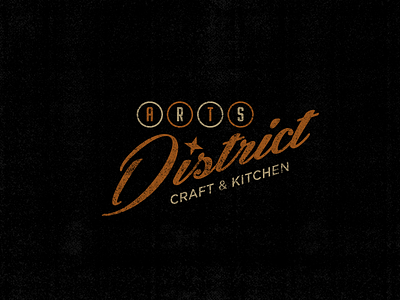 ARTS District Logo art direction deco distressed grungey lockup logo retro script vintage visual identity