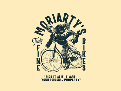 Moriarty's Truly Fine Bikes bicycle brand brooklyn fashion fun hipster logo mustache old time portland retro serif template vector vintage