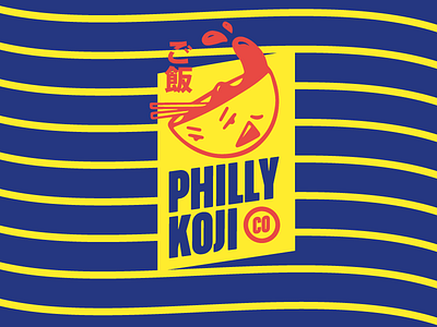 Philly Koji Logo Alternate brand branding bright character character design chop sticks cuisine face food fun japanese koji local logo logodesign miso philadelphia philly soup