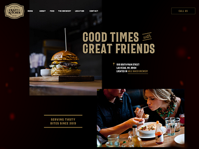 Arts District Craft & Kitchen Website Mockup