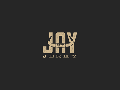 Jay St. Jerky Logo beef jerky branding branding and identity branding design cattle food hipster horns logo longhorn negative space nyc