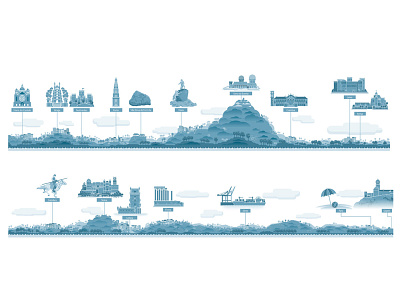 Portuguese land marks design designer editorial design illustration