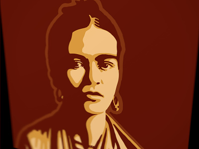 Frida frida kahlo illustration monoprint poster silkscreen
