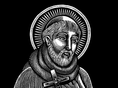 Saint Francis bw illustration patron saint saint saint francis