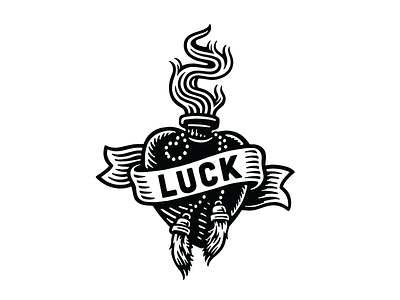 LUCK bw collaboration illustration luck passionprojects screenprinting