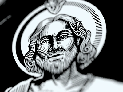 St. Jude bw illustration patron saint st. jude