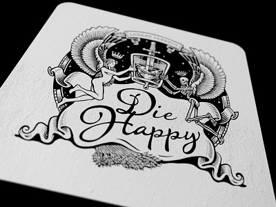 Die Happy Coaster - 2nd version fire hand drawn illustration shots skull typography