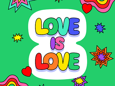 love is love. illustration lgbt pride pridemonth rainbow