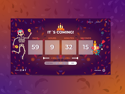 Daily UI #014 - Countdown Timer adobexd countdown countdown timer dailyui dailyuichallenge dayofthedead design designs illustration illustrator ui vector