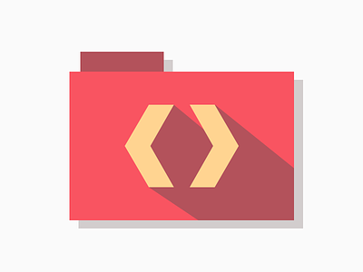 Developer Folder code developer folder free icns orange red