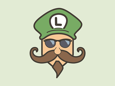 Mustache Luigi avatar beard character cool luigi mustache sunglasses trippy