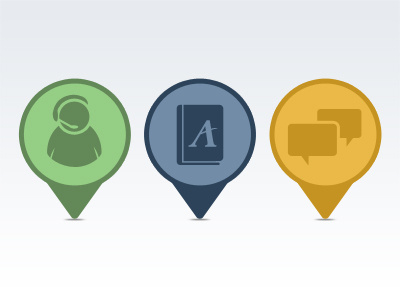 Customer Experience Icons icons location social support