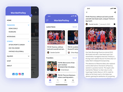 WorldofVolley Mobile App - Volleyball News news ui ux