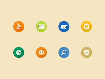Flat Icons bear book chart flat fox icons long shadow microscope photoshop safety simple users