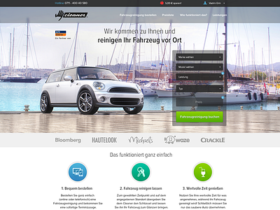 MyCleaner car wash cars cleaner flat mini minimalism simple web web design website