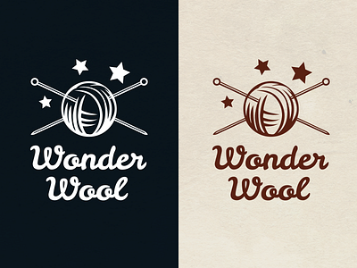 Wonder Wool knitting knitting needle logo logotype needles stars wonder wool
