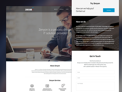 Zenyon adaptive clear government it minimalistic mobile responsive tablet trend video web design website