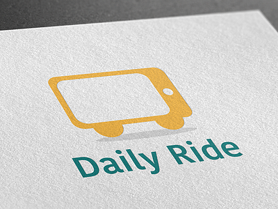 Daily Ride app car commuting logo logotype minimalism mobile phone sign simple wheels yellow