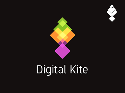 Kite abstract black brand branding colorful colors digital geometric kite parts square triangle