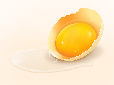 Broken Egg albumen broken cooking egg food illustration liquid realistic tasty yellow yolk