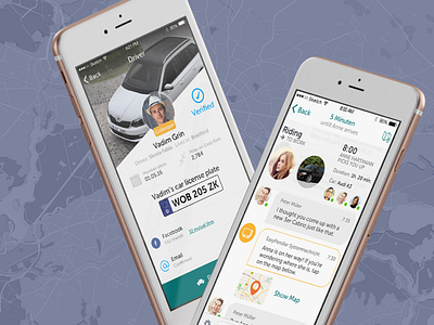 Daily Ride App Project app brand branding cars chat commuting identity ios mobile profile social transportation