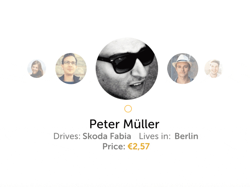 Driver Matcher animation app avatars design drivers interaction principle search slider switching ui ux