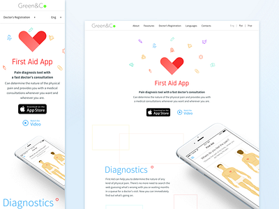 First Aid App Page adaptive app health healthcare ios landing mobile responsive web web design web page webdesign