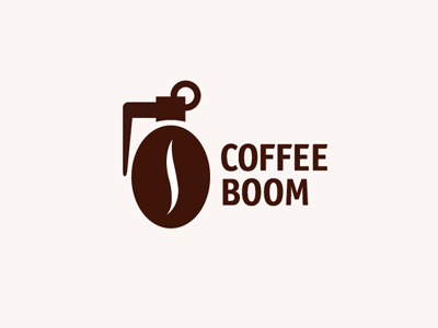 Cofee Boom aggressive boom coffee coffee bean grenade logo logotype