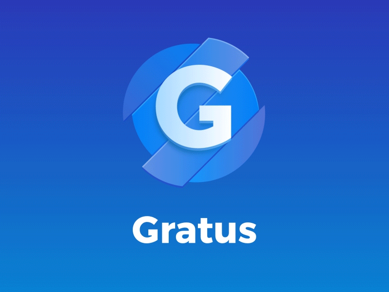Gratus Logo Animation after effects animation blue g icon logo particles splash text transition ui