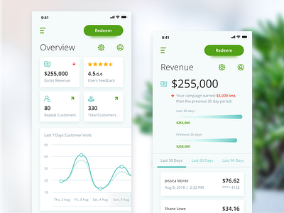 Merchant Center iOS App Concept app chart clean data finance ios minimal mobile money statistics ui ux
