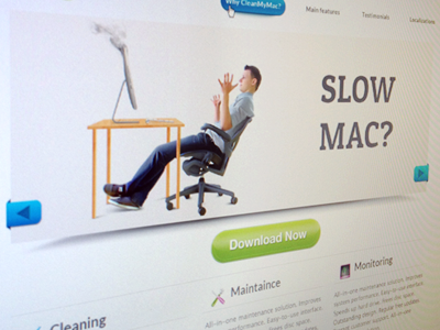 Slow Mac? illustration landing page photoshop promo page retouch web web design web site