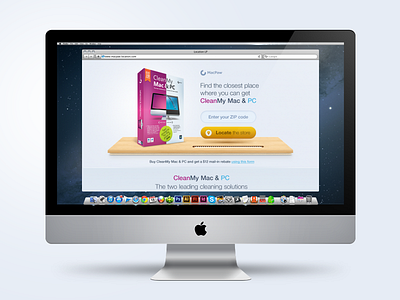 CleanMy Mac & PC Store Locator illustration landing page photoshop promo page web web design website