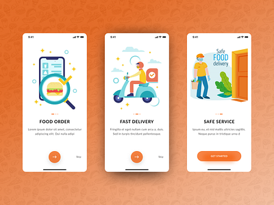 Food delivery Onboarding Screens