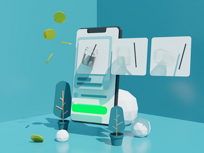 3D Mobile Illustration 3d 3ddesign app blender c4d design illustration octane online shop ui uiux ux