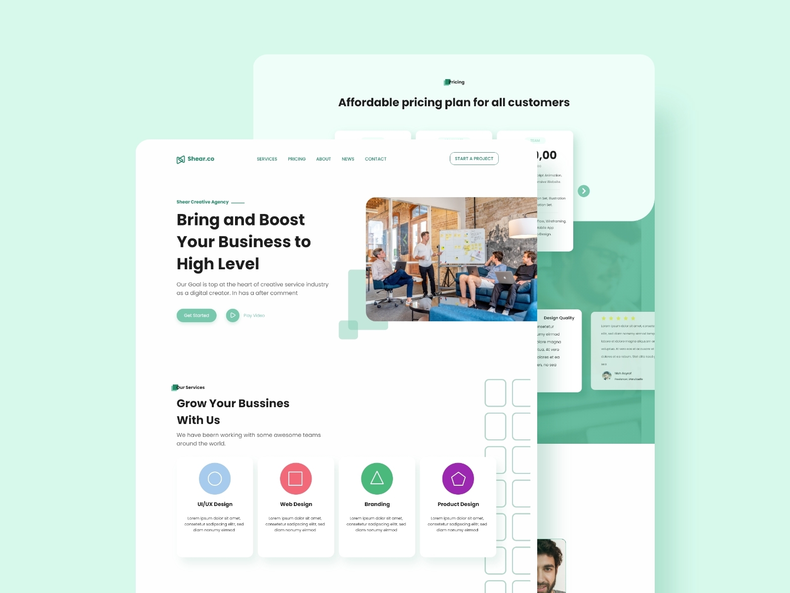 Shear Creative Agency Landing Page by Arifaldi Wahyu ☘️ on Dribbble