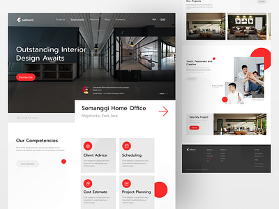 Saburo - Interior Design Landing Page architecture branding desktop interior landing page property studio ui ux website