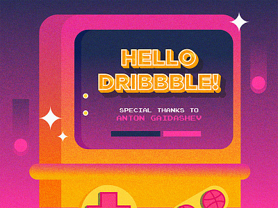 Hello Dribbble! artph design dribbble gameboy dribbble invite game game art gameboy hello dribbble illustration invite videogame